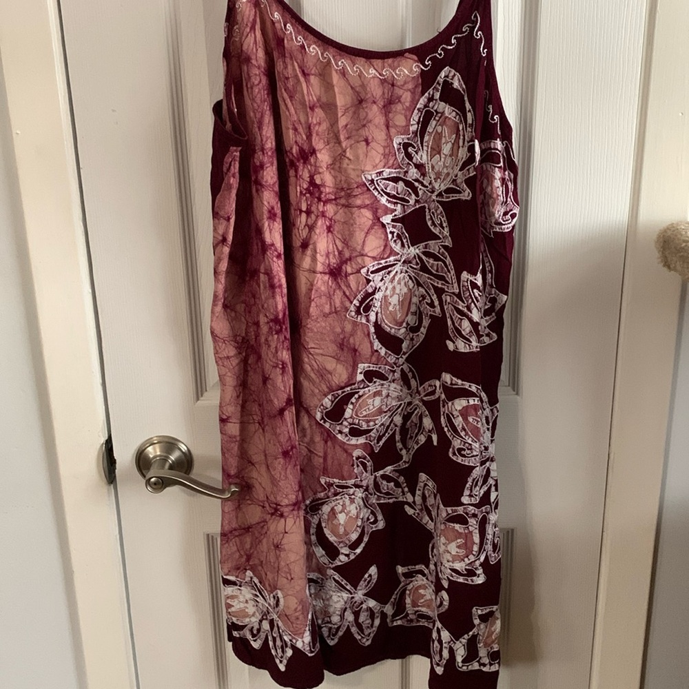 Batik print with embroidered detail sun dress.